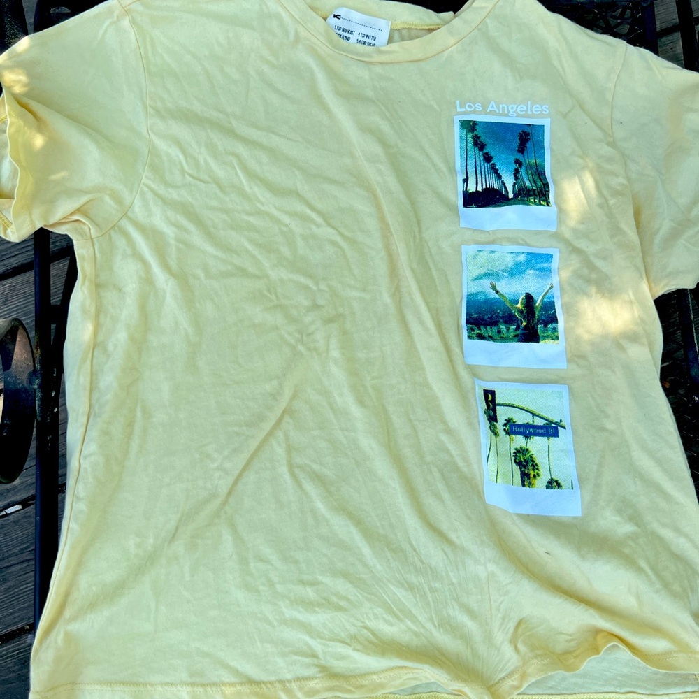 Yellow XL French pastry LA photo shirt